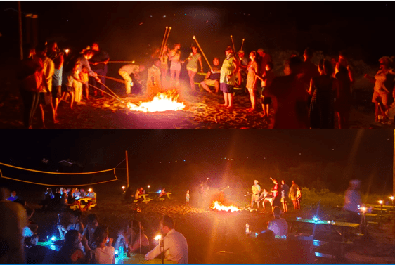 Bonfire and Dinner at Pinney's Beach